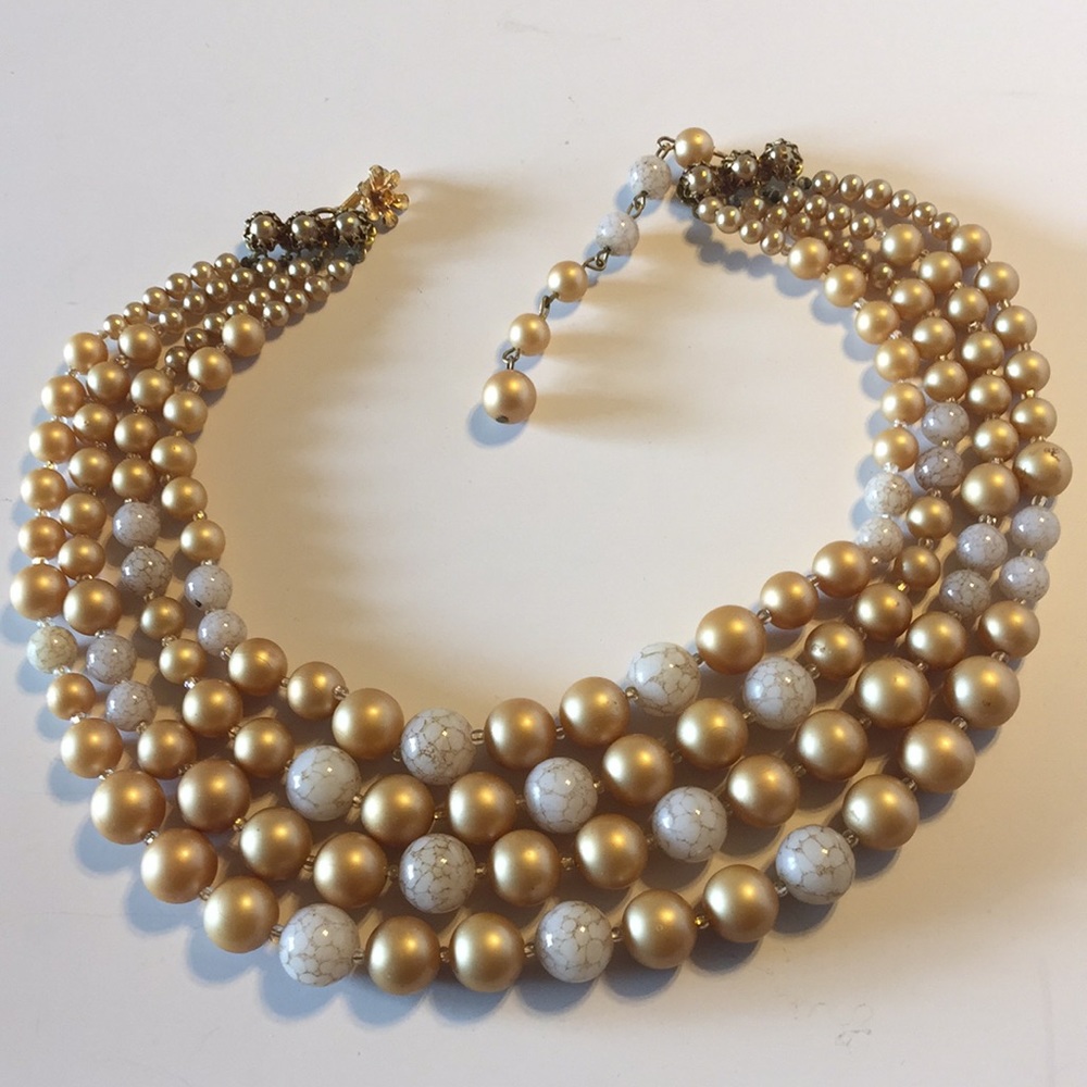 RARE vintage DeMario faux pearl necklace